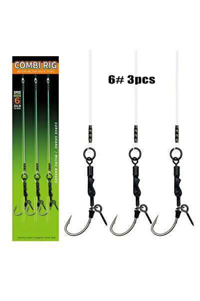 Choice 3 قطع من أطقم صيد الكارب Scerew-6 مربوطة مسبقًا، أطقم كومبي وأطقم شعر ...