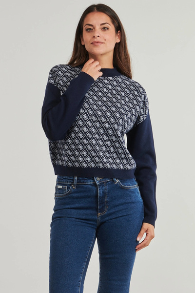 Guess Aubrey Women's Navy Blue Wool Blend Knitwear W5Br23Z3Jd2-Fbdi