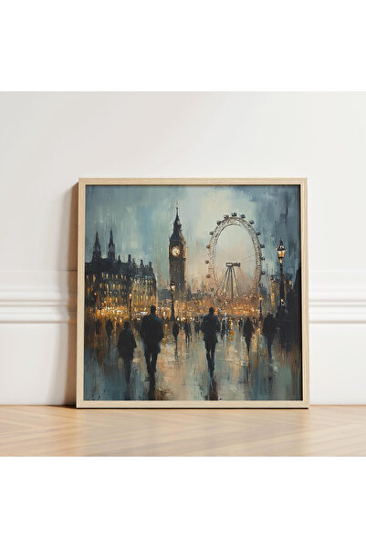 Tuba Decor Tablou pătrat cu rama din lemn londra londra