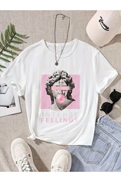 EYAX MODA TRICOU CU IMPRIMEU INTENS PENTRU COPII - TRICOU CU GULER ROTUND PEN...