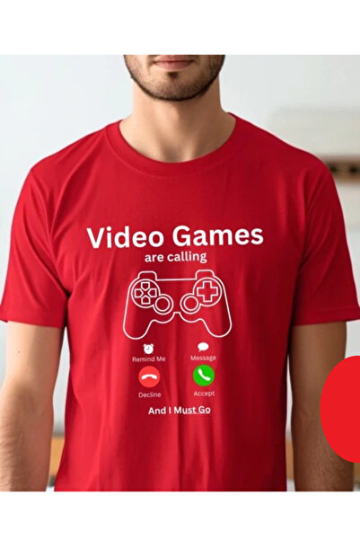 EYAX MODA Μπλουζάκι UNISEX με στάμπα βιντεοπαιχνιδιών και λαιμόκοψη ποδηλάτου