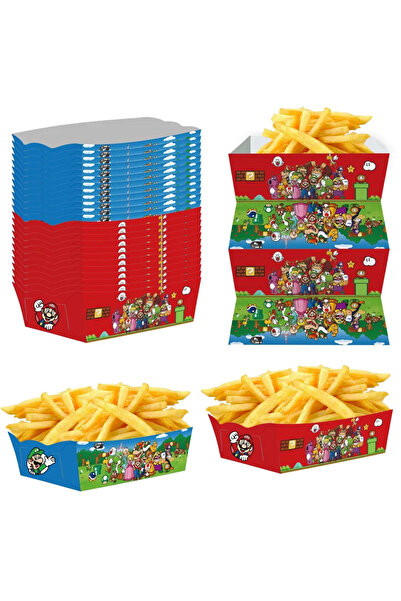 Choice1 علبة بطاطس مقلية مشكلة من 12 قطعة، صواني ورقية لتقديم الطعام، علبة بط...