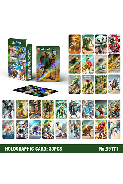 Choice 99171 30PCS 30PCS Tung Tung Tung Sahur Tralalero Tralala Card Game Toy...