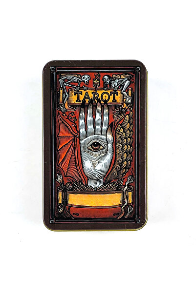 Choice Burgundy High-Quality Tin Metal Box Tarot Card 78 Cards Gilded Edge Gu...