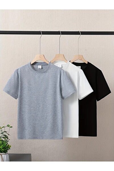 EYAX MODA 3 قطع من تي شيرت برقبة دائرية للأطفال من البنات/الأولاد