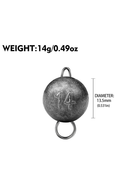 Choice 14G-10P 10/20 قطعة ثقل موازن لصيد الأسماك، خطاف كرنك، كتلة رصاص، وصلة ...