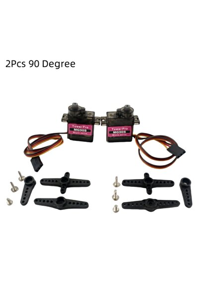 Choice 2PC 90 Degree MG90S 9g 90° 180° Micro Servo Metal Gear 4.8V-6.0V for R...