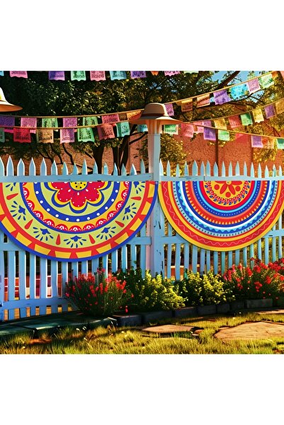 Choice MULTI 2Pcs Mexican Party Banner Decorations Semicircle Fiesta Bunting ...