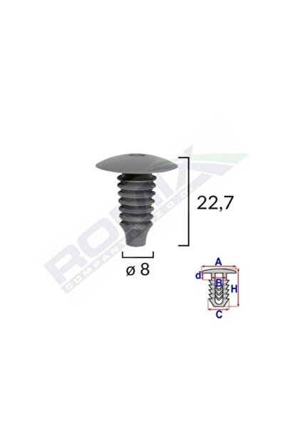 ROMİX Clips Tapiterie Pentru Audifordopelmercedes Vw 8X227 - Negru Set 10 Buc