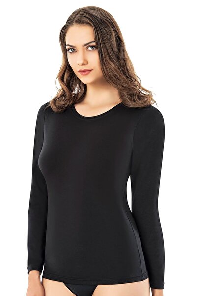 Arseno Γυναικείο μακρυμάνικο μπλουζάκι με στρογγυλή λαιμόκοψη Modal Design Απ...