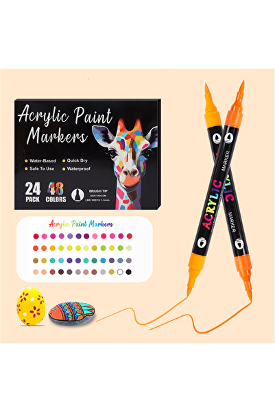 Choice LKXL-48colors 24/48/72/96/120 Colors Acrylic Paint Markers Set – Dual-...