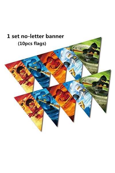Choice 1set banner The Ninja Paper Banner Bunting Flags For Kids Birthday Eve...