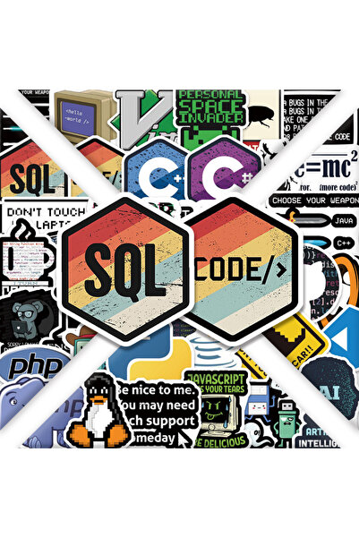 choice2 60 قطعة (10/30/50 قطعة) ملصقات كرتونية مضحكة لرموز البرامج، مقاومة لل...