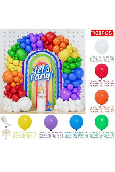 Choice مجموعة أخرى من 100 قطعة من بالونات قوس قزح الملونة، بالونات لاتكس متعد...