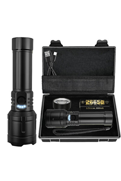 XIWANGFIRE مصباح يدوي فائق القوة من زووم بلاك - قائمة المحتويات: مصباح يدوي م...