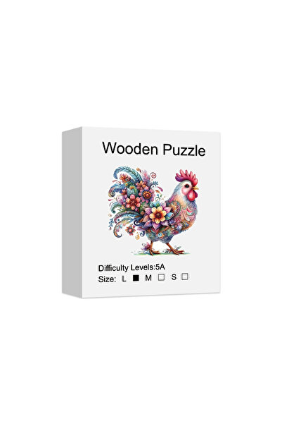 Choice L Vibrant Whimsical Rooster Wooden Puzzle For Adults, High Difficulty ...