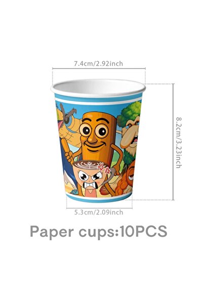 Choice 10pcs cups Italian Brainrot Disposable Tableware Tablecloth Paper Plat...