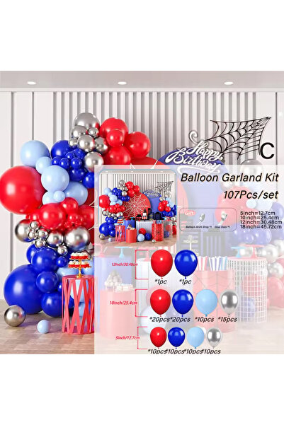 Choice Other Set 1 107pcs Red Black Blue Balloon Wreath Set, suitable for wed...