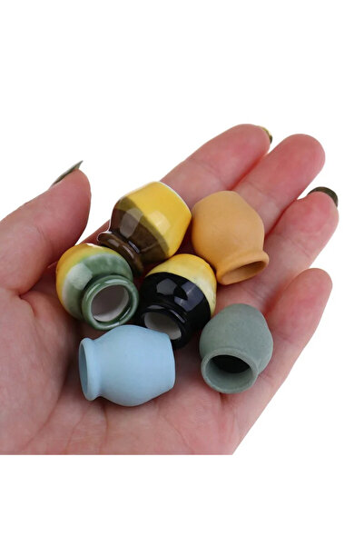 Choice مجموعة من 6 قطع، 6 قطع من مزهريات الزهور الخزفية المصغرة لبيت الدمى بم...