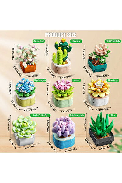 Choice T2107 832PCS Succulent Plant Potted Building Block Flower Model Puzzle...