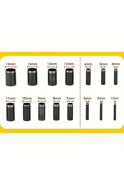 Choice 15PCS 1-25mm Leather Hole Punch Die Round, One Hole Hollow Punch5 10 1...