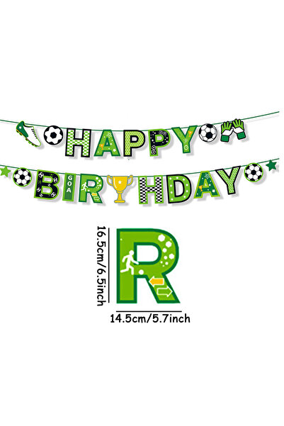 Choice 1set HBD Banner 1set Football Happy Birthday Paper Banner Garlands Sch...