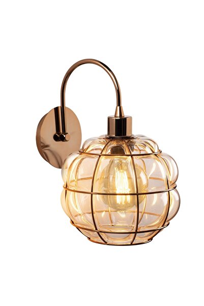 AmberLED Stylish Copper Plated Single Sconce E27 Compatible for Bedroom and L...