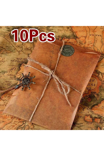 Choice مجموعة من 10 قطع من مغلفات ورقية صغيرة عتيقة الطراز، بنية اللون، لتغلي...