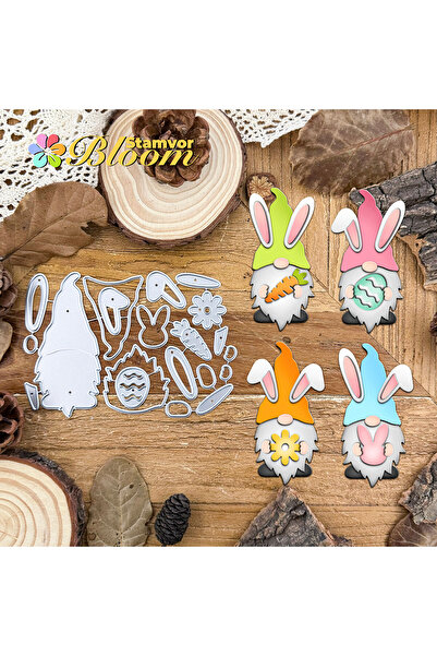 Choice Original Easter Spring Lovely Layer Bunny Gnomes Metal Cutting Dies Sc...