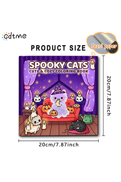 Choice MULTI SPOOKSY CATS Coloring Book for Adults Featuring Cartoon Bold-eas...