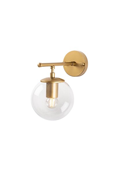 AmberLED Shiny Gold Glass Single Sconce Modern Lighting E14 Compatible