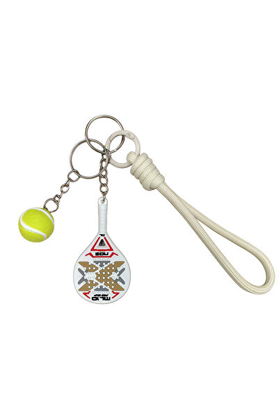 Choice سلسلة مفاتيح NOX بنية اللون على شكل مضرب تنس، هدية مثالية لأعياد الميل...