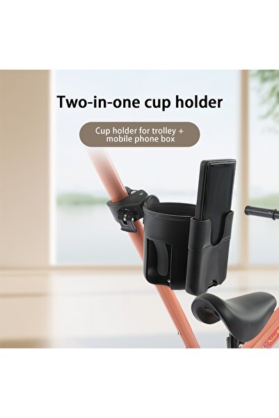Choice 2 in 1 Stroller Cup Holder with Phone Mount - Durable ABS Dual Functio...