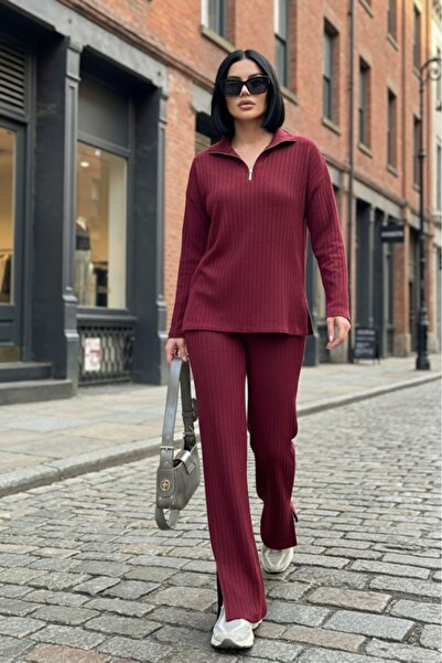 EYYE Zipper Detailed Slim Sh Fleece-Lined Women's Double Suit