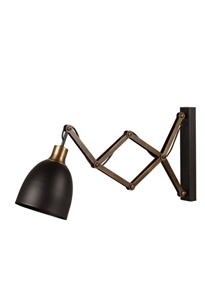 AmberLED مصباح حائط معدني أسود مزخرف E27 مقاس 16x35-62x30 سم لإضاءة غرفة المعيشة