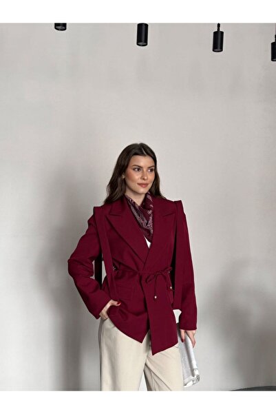 VESS MODA Blazer Jacket with Rope Tie Shoulder Belt Design