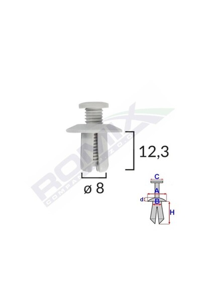 ROMİX Clips Fixare Universal - Alb Set 10 Buc