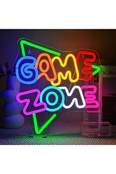 Slasa لافتة نيون خضراء لمنطقة الألعاب – 32×32 سم، LED، قابلة للتعتيم، ديكور ل...