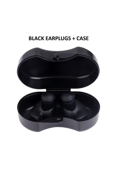 Choice علبة سدادات أذن سوداء - سدادات أذن سيليكون للسباحة - مشبك أنف - سدادات...