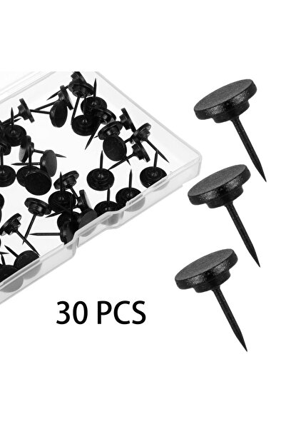Choice1 30 قطعة من دبابيس التثبيت المعدنية السوداء المسطحة، مناسبة للوحات الإ...