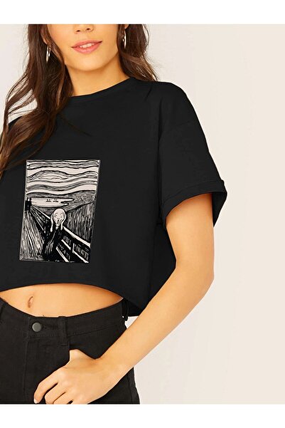 EYAX MODA Scream printani crop top