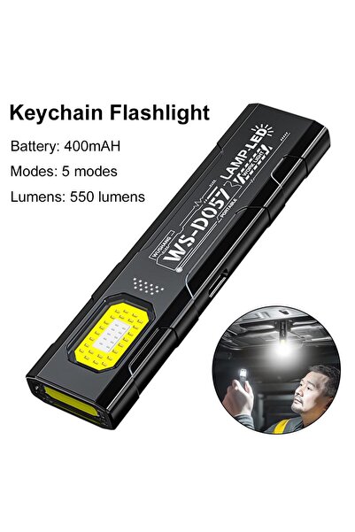 XIWANGFIRE black A LED Keychain Flashlight Rechargeable EDC Flashlight With C...