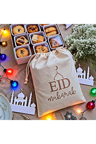 Choice 13x18cm 5pcs A 5pcs Eid Mubarak Ramadan Gift Goodie Bags Cotton Bag wi...