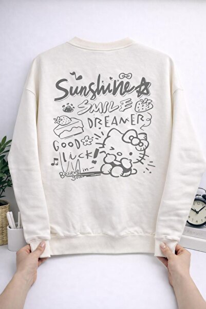 MARKATEM Cycling Collar 3-Thread Cotton Paris Print Sweatshirt