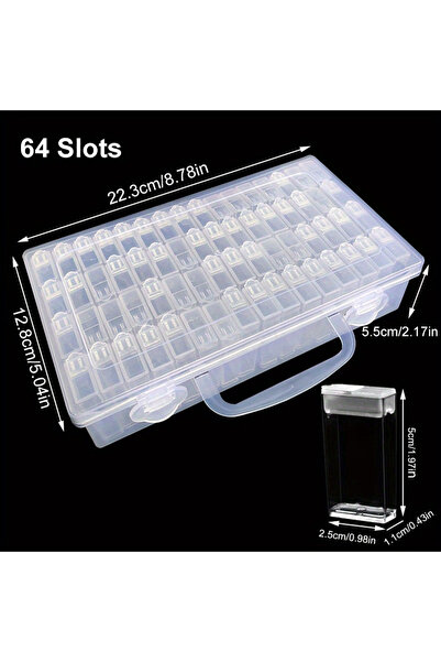 Choice3 64 Slots Diamond Painting Beads Storage Box Set, Diamond Art Tools Ac...