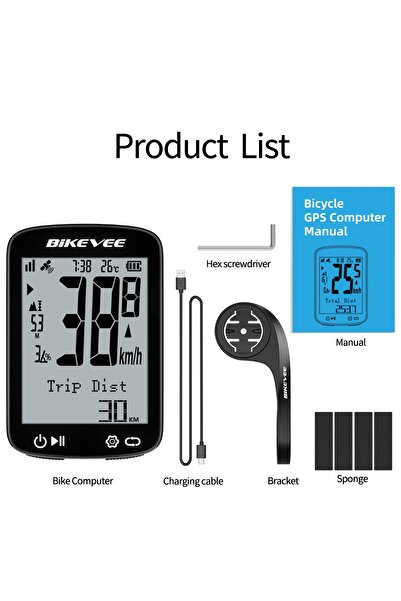 Choice ملحقات الدراجة BKV-3509-B كمبيوتر دراجة لاسلكي مزود بنظام تحديد المواق...