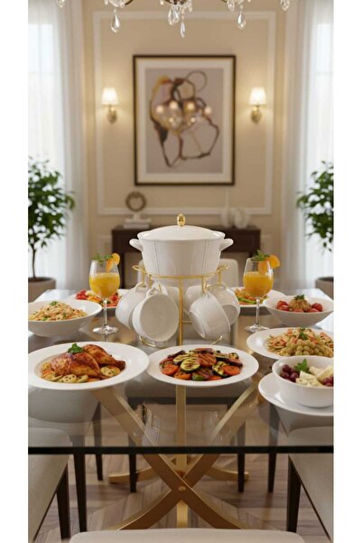 Generic Soup pot set with serving bowls, unique and elegant design, 8 pieces