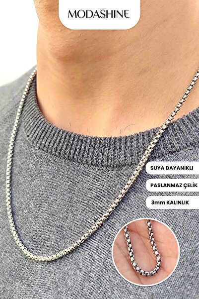 ModaShineShop Elegant Minimalist Stainless Steel Chain Necklace