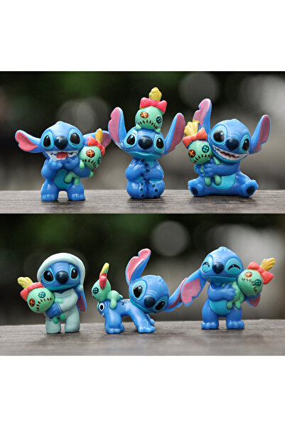 Miniso Send 6 pieces 6-Pack Lilo & Stitch Cartoon Cute Character Models Colle...