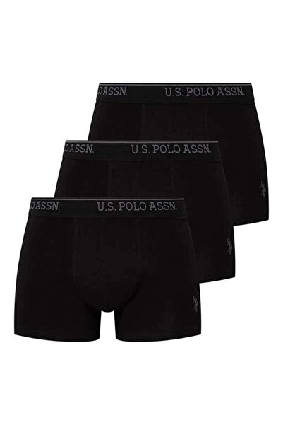U.S. Polo Assn. Μαύρο Κομψό Σετ Ανδρικό Βαμβακερό Μπόξερ 3 τεμαχίων - Μαύρο -...